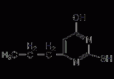 4-羟基-2-巯基-6-丙基嘧啶结构式